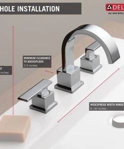 Delta Faucet Delta Vero Two Handle Widespread Bathroom Faucet, Chrome, 3553LF -Moen-shop 906153940cbf41f1 5448 w800 h800 b0 p0
