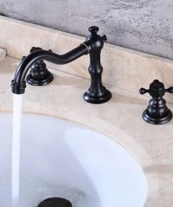 HOMARY Double Handle Bathroom Widespread Sink Faucet Victorian Spout, Antique Black -Moen-shop 90d1a24b0051d0c4 2422 w800 h800 b0 p0