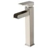 HOMARY Contemporary Single Handle Waterfall Spout Bathroom Vessel Sink Faucet, Brushed