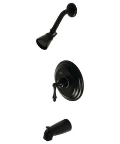 Kingston Brass KB363.AL Restoration Tub And Shower Trim Package, Black