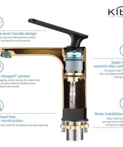 Kibi USA Infinity Single Handle Bathroom Faucet KBF1006, Matte Black, W/ Drain -Moen-shop 91a130e60f1b54dd 6602 w800 h800 b1 p0