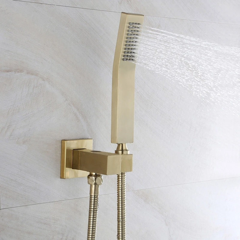 HOMARY Wall Mount 10" Rainshower Hand Shower And Tub Spout Shower System, Brushed Gold 6 HOMARY Wall Mount 10" Rainshower Hand Shower And Tub Spout Shower System, Brushed Gold - Image 6