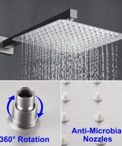 Wellfor Group LLC Wellfor Rainfall Shower System, 12" Rain Shower Head With Handheld Combo Set, Br 11 Wellfor Group LLC Wellfor Rainfall Shower System, 12" Rain Shower Head With Handheld Combo Set, Br -Moen-shop 91e11cd001c0365e 1414 w800 h800 b0 p0