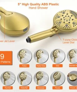 UKISHIRO 6-Spray Patterns, 1.8 GPM 8" Tub Wall Mount Dual Shower Heads, Brushed Gold 22 UKISHIRO 6-Spray Patterns, 1.8 GPM 8" Tub Wall Mount Dual Shower Heads, Brushed Gold -Moen-shop 92b1ac4e02fa0116 1579 w800 h800 b0 p0