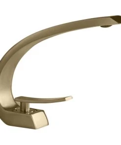 HOMARY Modern 1-Handle Bathroom Sink Faucet With Pop Up Drain, Brushed Gold