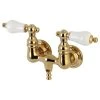 Kingston Brass Aqua Vintage 3-3/8" Wall Mount Tub Faucet, Polished Brass