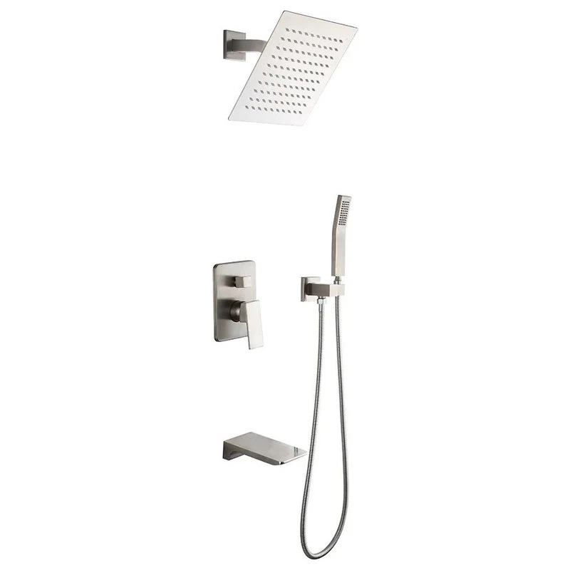 HOMARY Wall Mount 10" Rainshower Hand Shower, Tub Spout Shower System, Brushed Nicke 1 HOMARY Wall Mount 10" Rainshower Hand Shower, Tub Spout Shower System, Brushed Nicke