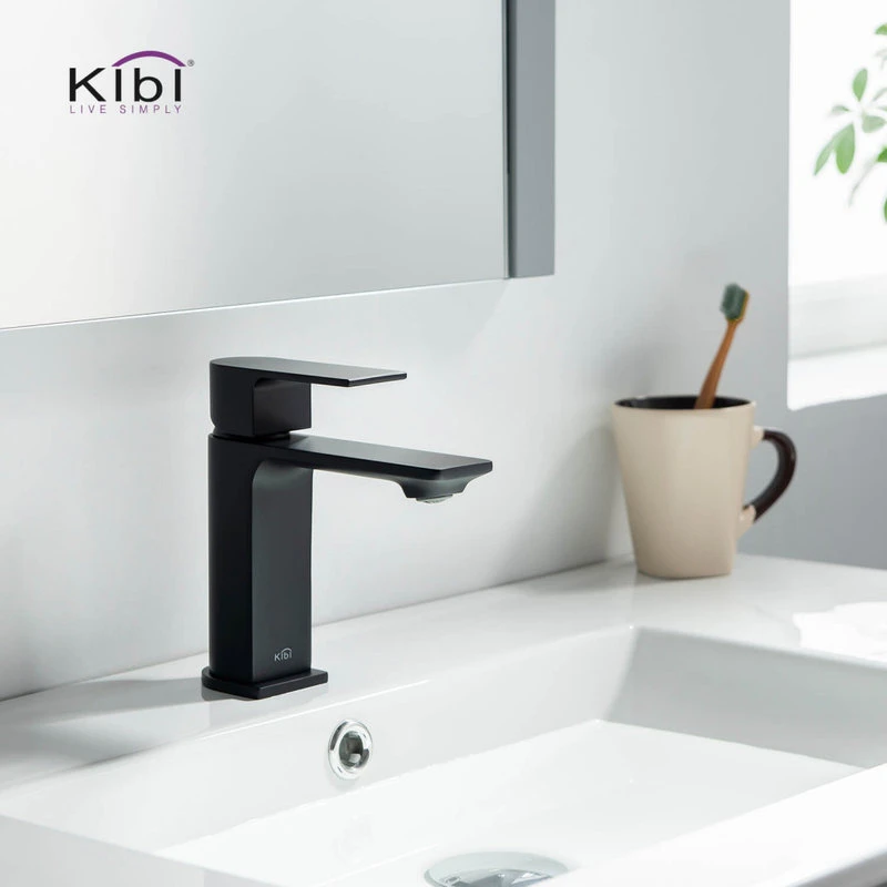 Kibi USA KIBI Mirage Single Handle Bathroom Faucet, Matte Black, With Drain 4 Kibi USA KIBI Mirage Single Handle Bathroom Faucet, Matte Black, With Drain - Image 4