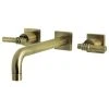 Kingston Brass KS6023ML Wall Mount Tub Faucet, Antique Brass
