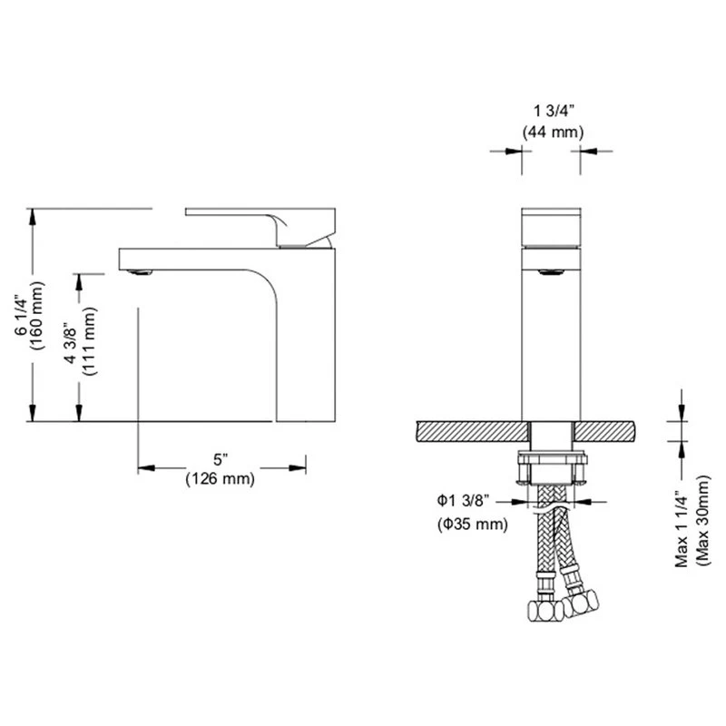 Blossom Kitchen & Bath Supply Blossom Brass Square Single Handle Bathroom Vanity Sink Faucet, Matte Black 4 Blossom Kitchen & Bath Supply Blossom Brass Square Single Handle Bathroom Vanity Sink Faucet, Matte Black - Image 4
