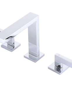 Fine Fixtures Square Bathroom Faucet, 8" Spread, Polished Chrome -Moen-shop 986120820dfa8b58 9394 w800 h800 b1 p0