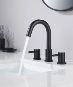 Kibi USA Circular Widespread Sink Faucet With Pop Up Drain, Matte Black 12 Kibi USA Circular Widespread Sink Faucet With Pop Up Drain, Matte Black -Moen-shop 98f1f66f0fa18250 5960 w800 h800 b0 p0