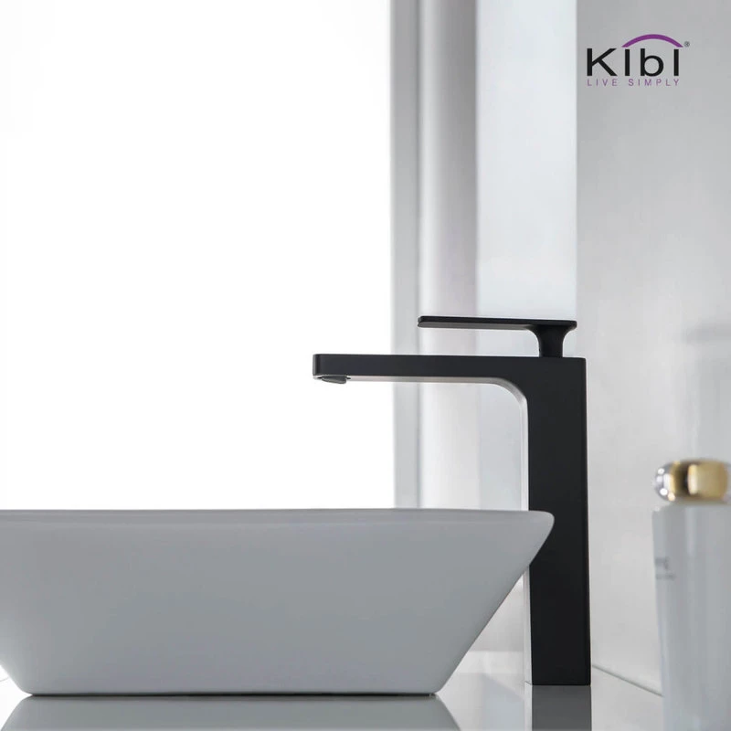 Kibi USA Infinity Single Handle Vessel Sink Faucet KBF1007, Matte Black, W/ Drain 4 Kibi USA Infinity Single Handle Vessel Sink Faucet KBF1007, Matte Black, W/ Drain - Image 4