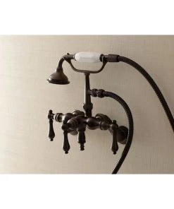 Kingston Brass Aqua 3-3/8" Wall Mount Clawfoot Tub Faucet W/Hand Shower, Oil Rubbed Bronze 8 Kingston Brass Aqua 3-3/8" Wall Mount Clawfoot Tub Faucet W/Hand Shower, Oil Rubbed Bronze -Moen-shop 99911f980b52703a 1073 w800 h800 b1 p0