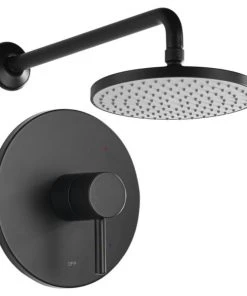 Luxier SS-B01-T Rainfall Shower Faucet Set, Matte Black
