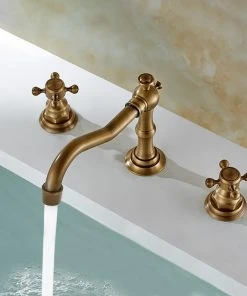 HOMARY Double Handle Bathroom Widespread Sink Faucet Victorian Spout, Antique Brass -Moen-shop 9a01923e0051d039 2466 w800 h800 b0 p0