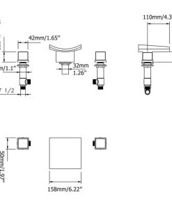 HOMARY Grop Matte Black Waterfall Widespread Bathroom Sink Faucet Double Handle -Moen-shop 9a617e540f6c6e57 5237 w800 h800 b1 p0