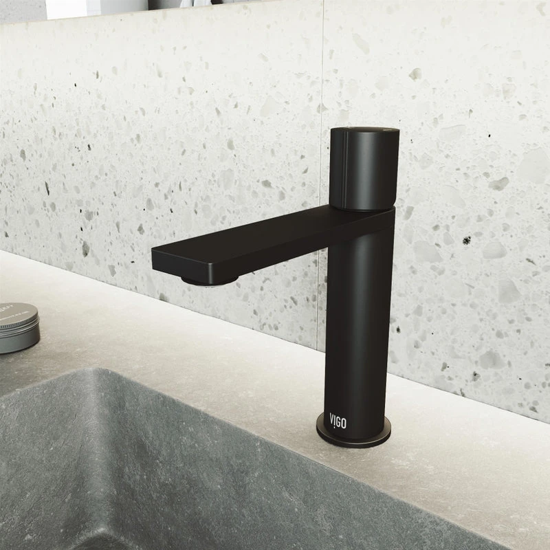 VIGO Halsey Single Hole Bathroom Faucet, Matte Black 5 VIGO Halsey Single Hole Bathroom Faucet, Matte Black - Image 5