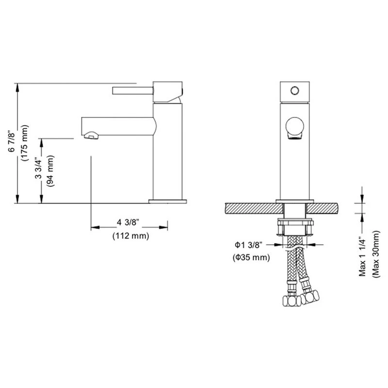 Blossom Kitchen & Bath Supply Blossom Brass Round Single Handle Bathroom Vanity Sink Faucet, Matte Black 4 Blossom Kitchen & Bath Supply Blossom Brass Round Single Handle Bathroom Vanity Sink Faucet, Matte Black - Image 4