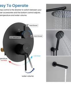 Kibi USA Circular Pressure 3-Function Shower System, Rough-In Valve, Matte Black 22 Kibi USA Circular Pressure 3-Function Shower System, Rough-In Valve, Matte Black -Moen-shop 9be10fc003375b2c 5029 w800 h800 b0 p0