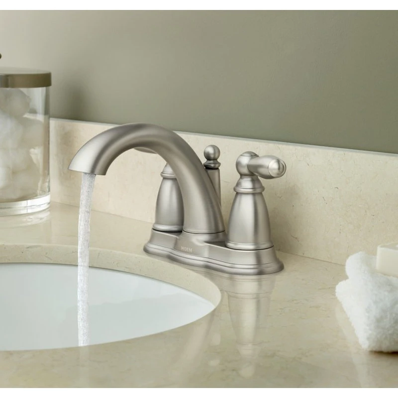 Moen Brantford Brushed Nickel Two-Handle Bathroom Faucet 6610BN 2 Moen Brantford Brushed Nickel Two-Handle Bathroom Faucet 6610BN - Image 2