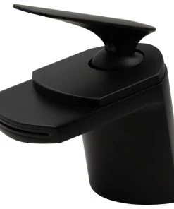 Novatto Wave Single Lever Waterfall Bathroom Faucet, Matte Black
