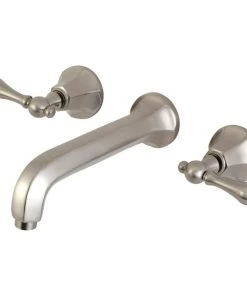 Kingston Brass KS4028AL 2-Handle Wall Mount Tub Faucet, Brushed Nickel