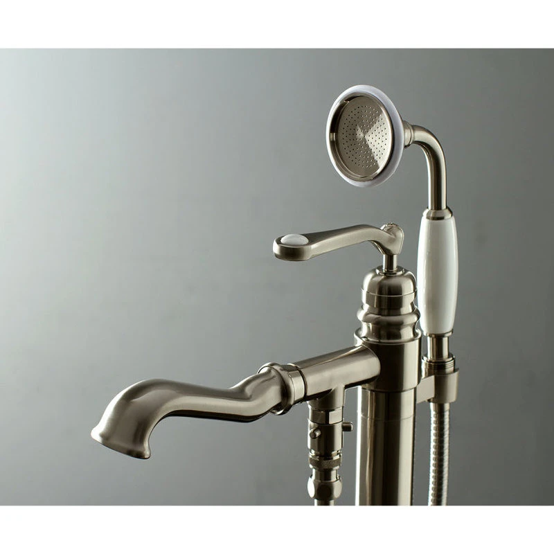 Kingston Brass Freestanding Tub Faucet With Hand Shower, Brushed Nickel 5 Kingston Brass Freestanding Tub Faucet With Hand Shower, Brushed Nickel - Image 5