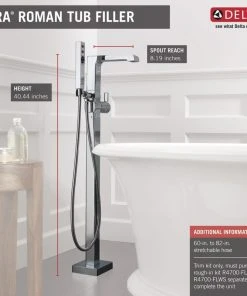 Delta Faucet Delta T4767-FL Ara Floor Mounted Tub Filler - Matte Black -Moen-shop a001d2fe0d26916b 1201 w800 h800 b0 p0
