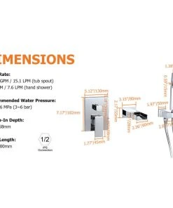 Homary Waterfall Wall-Mount Bathtub Filler Faucet & Handshower, Chrome 11 Homary Waterfall Wall-Mount Bathtub Filler Faucet & Handshower, Chrome -Moen-shop a0218ee70f0716bb 2986 w800 h800 b1 p0