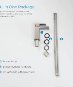 Kibi USA Waterfall Single Handle Bathroom Faucet KBF1004, Brush Nickel, W/ Drain -Moen-shop a1111acd0f1b5387 7386 w800 h800 b0 p0