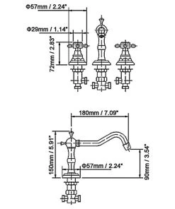 HOMARY Double Handle Bathroom Widespread Sink Faucet Victorian Spout, Antique Brass -Moen-shop a1719f940051d059 2466 w800 h800 b1 p0