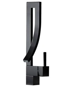 HOMARY Modern Design Single Lever Handle 1-Hole Bathroom Sink Faucet With Waterfall, Bl