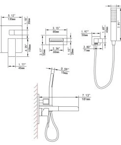 Homary Waterfall Wall-Mount Bathtub Filler Faucet & Handshower, Black 17 Homary Waterfall Wall-Mount Bathtub Filler Faucet & Handshower, Black -Moen-shop a1d1a7c8036094fe 9930 w800 h800 b1 p0