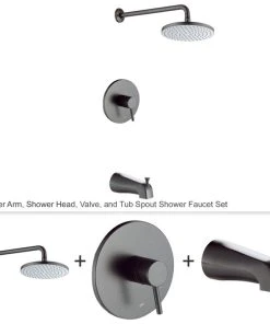 Luxier SS-C01-T-V Rainfall Shower Faucet With Valve And Spout, Oil Rubbed Bronze -Moen-shop a2619c9b0d4b2bbf 7221 w800 h800 b0 p0
