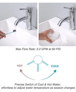 Aquaterior 1 Hole Bathroom Sink Round Faucet 1 Lever Cold & Hot Water Chrome 9 Aquaterior 1 Hole Bathroom Sink Round Faucet 1 Lever Cold & Hot Water Chrome -Moen-shop a271999e0d696536 9568 w800 h800 b1 p0