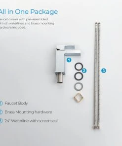 Kibi USA Waterfall Single Handle Bathroom Faucet KBF1004, Chrome, W/ Drain -Moen-shop a2a1e2880f1b5375 5391 w800 h800 b0 p0