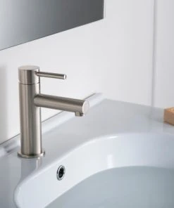 Blossom Kitchen & Bath Supply Blossom Brass Round Single Handle Bathroom Vanity Sink Faucet, Brushed Nickel -Moen-shop a30134b10e470445 4388 w800 h800 b0 p0