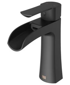 VIGO Paloma Single Hole Bathroom Sink Faucet, Matte Black