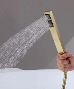 HOMARY Floor Mounted Single Handle Freestanding Bathtub Faucet With Handheld Shower, Br -Moen-shop a431d33d0efed252 5066 w800 h800 b0 p0