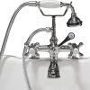 The Tub Connection Clawfoot Tub Faucet, Hand-Held Shower, 2" Deck Mount Risers, Polished Chrome
