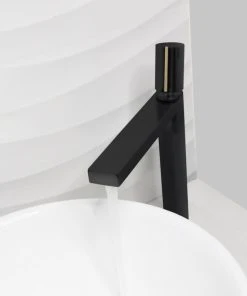 STYLISH Single Handle Bathroom Vessel Sink Faucet, Matte Black And Brushed Gold -Moen-shop a54137f3011bbfef 9980 w800 h800 b0 p0