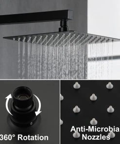 Wellfor Group LLC Wellfor Rain Shower System, 10" Waterfall Shower Head With Handheld Combo Set, B -Moen-shop a6813e9701c52911 1421 w800 h800 b0 p0