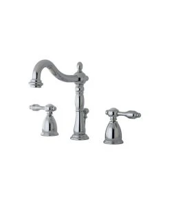 Kingston Brass Widespread Bathroom Faucet With Retail Pop-Up, Polished Chrome