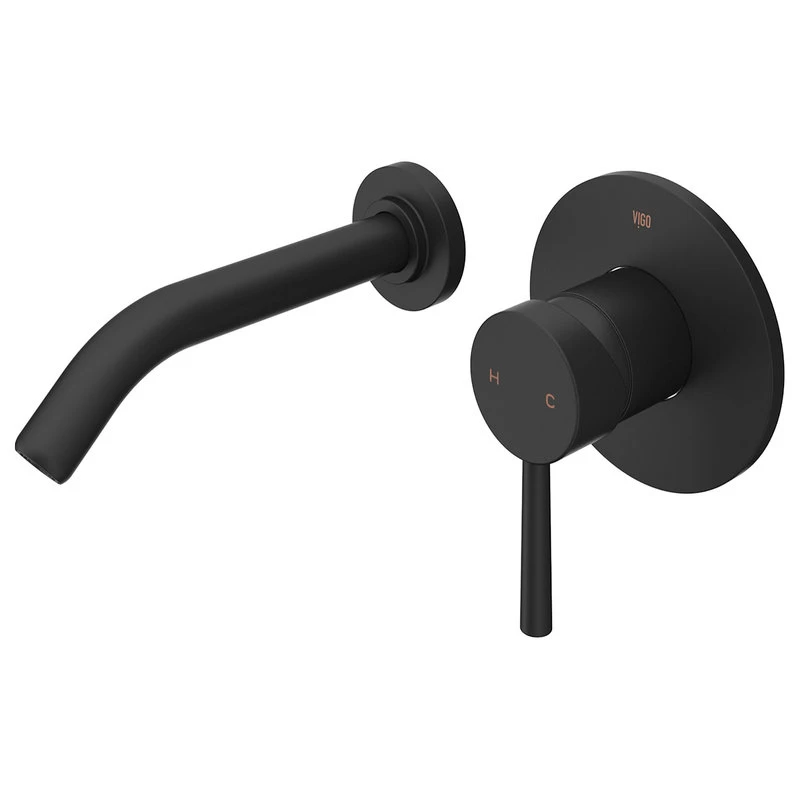VIGO Olus Single Handle Wall Mount Bathroom Faucet, Matte Black 1 VIGO Olus Single Handle Wall Mount Bathroom Faucet, Matte Black