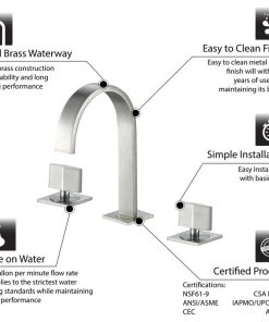 Luxier WSP05-T 2-Handle Widespread Bathroom Faucet With Drain, Brushed Nickel 18 Luxier WSP05-T 2-Handle Widespread Bathroom Faucet With Drain, Brushed Nickel -Moen-shop a7a146c201661513 4883 w800 h800 b1 p0