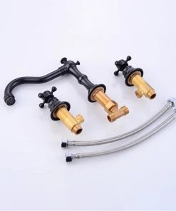 HOMARY Double Handle Bathroom Widespread Sink Faucet Victorian Spout, Antique Black -Moen-shop a7e19f680051d0c4 2422 w800 h800 b0 p0