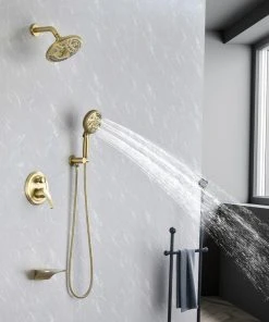 UKISHIRO 6-Spray Patterns, 1.8 GPM 8" Tub Wall Mount Dual Shower Heads, Brushed Gold 15 UKISHIRO 6-Spray Patterns, 1.8 GPM 8" Tub Wall Mount Dual Shower Heads, Brushed Gold -Moen-shop a9213cb802fa010e 1579 w800 h800 b0 p0