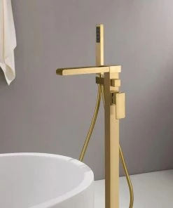 HOMARY Modern Waterfall Freestanding Bathroom Bathtub Faucet Floor Mount Tub Filler, Br -Moen-shop a96101bb037dc73a 0713 w800 h800 b0 p0