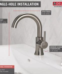 Delta Faucet Delta Trinsic Single Handle High-Arc Bathroom Faucet, Stainless, 559HA-SS-DST -Moen-shop a9a1e81f0d25d010 2242 w800 h800 b0 p0